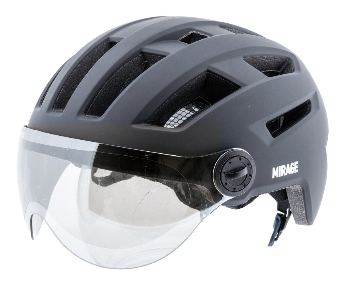 Buzaglo - Buzaglo e-bike helm 55-58cm nta m/vizier/fidlockledmat zw