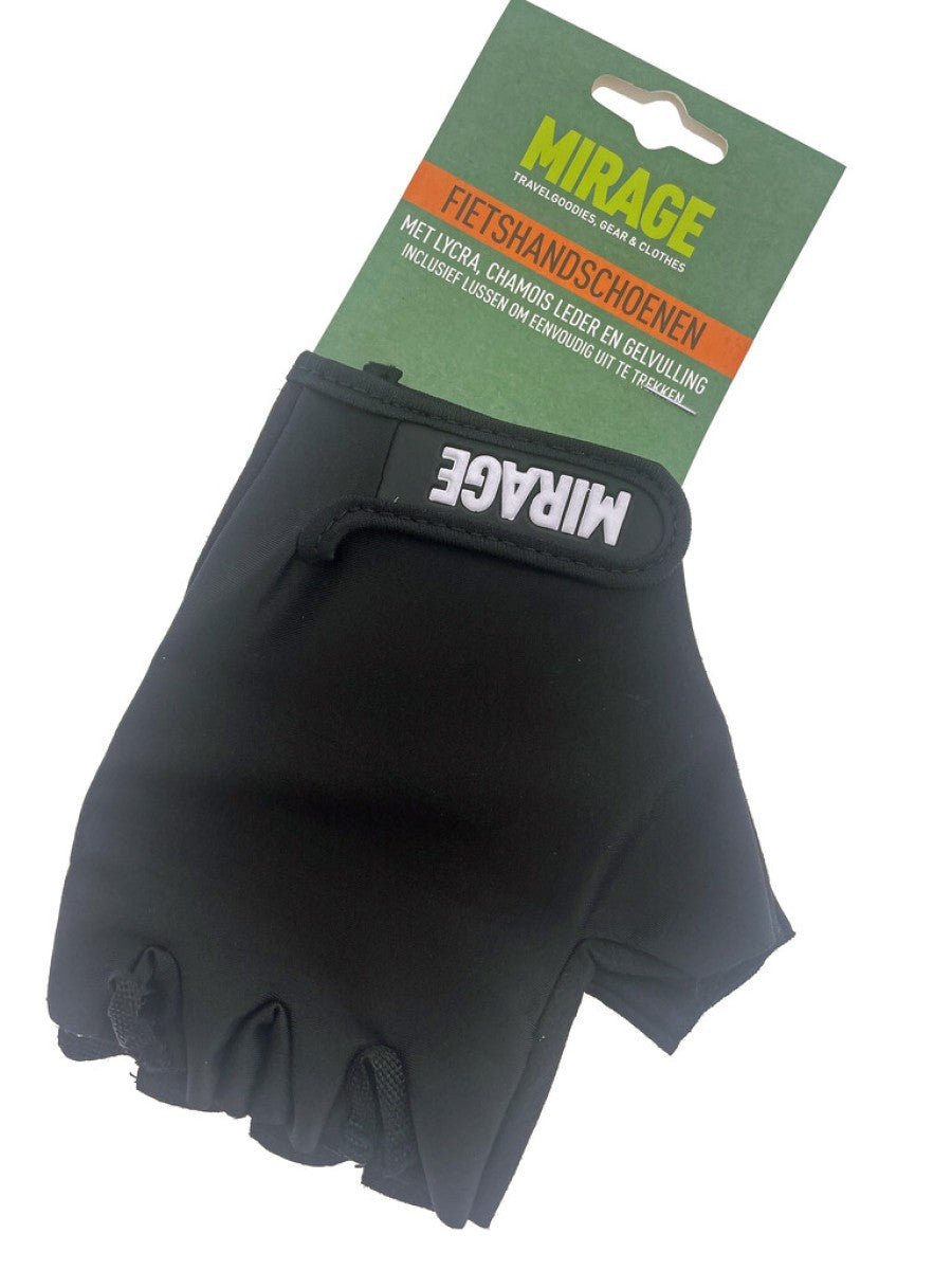 Mirage - handschoen lycra + gel maat l zwart/zwart