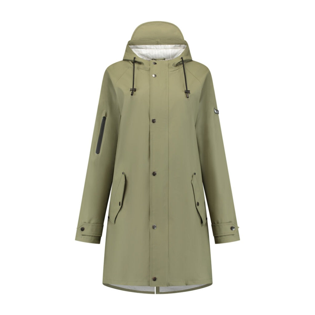 Mirage regenjas rainfall trenchcoat - maat m - gemaakt van polyester soft touch - olive green