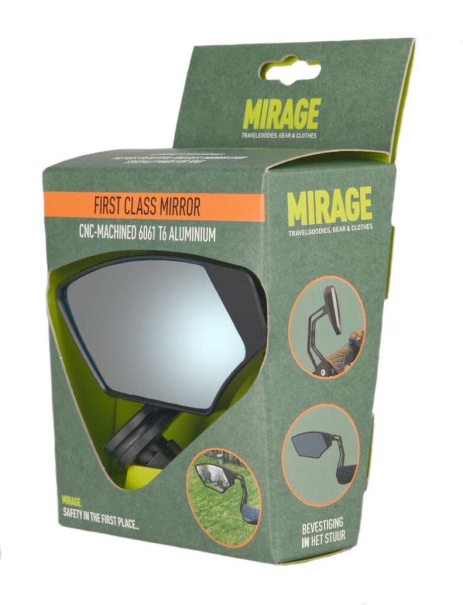 Mirage - Spiegel links first class dimmend glas - bar-end bevestiging - zwart