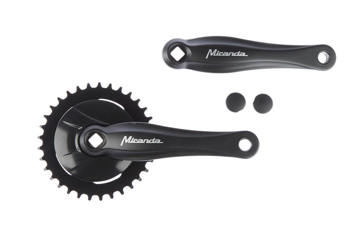 Buzaglo - Buzaglo Miranda crankstel 38t. beta 1aluminium + disk 92 mm. zwart gazelle