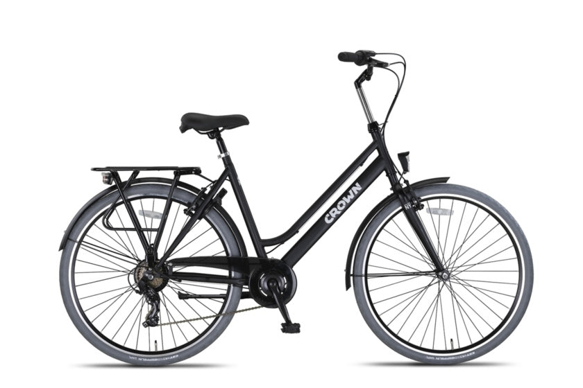 Crown new york 28 inch 53 cm dames 7v v-brakes matzwart