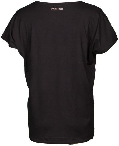Papillon Loose fit sportshirt ronde hals dames zwart maat S