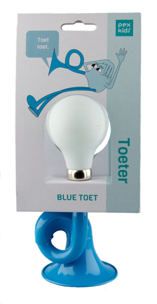 Leurre klaxon de vélo pexkids - bleu avec une boule blanche