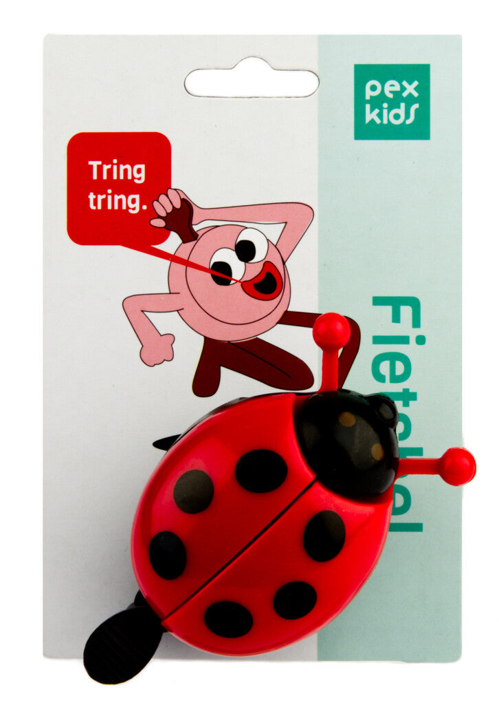 Sonnette de vélo Pexkids Coccinelles avec ailes ouvertes - rouge/noir