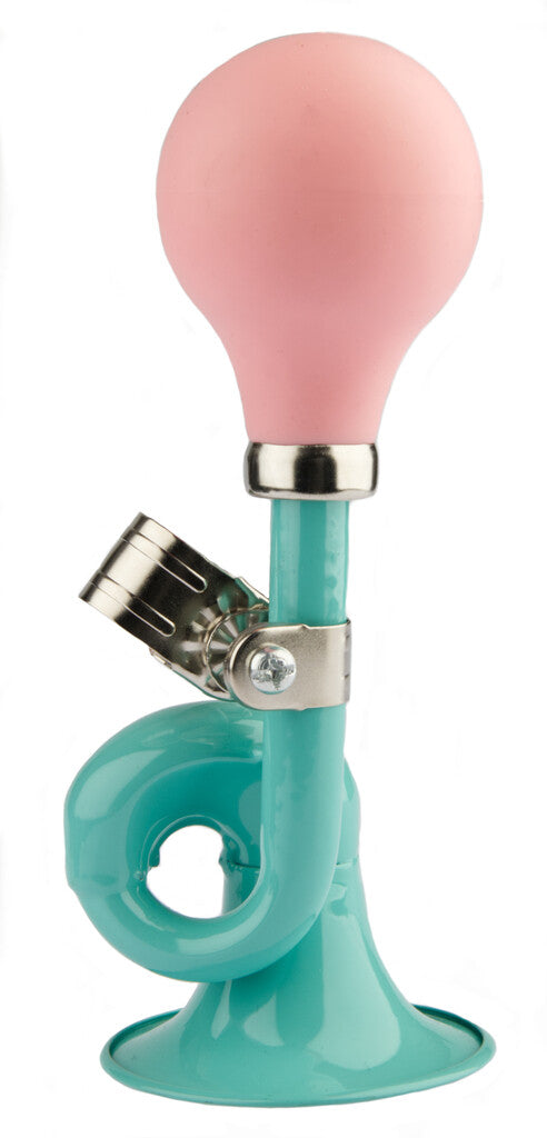 Leurre klaxon de vélo pexkids - vert avec boule rose