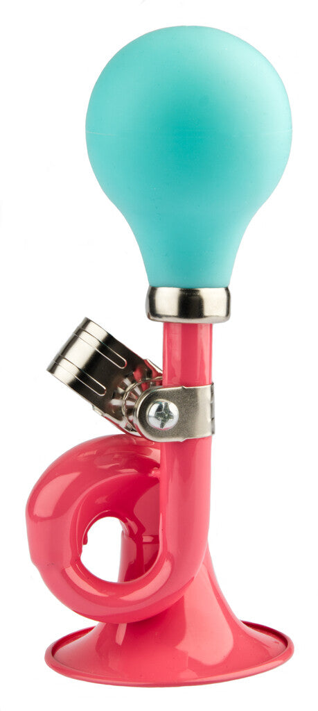 Leurre klaxon de vélo pexkids - rose avec boule verte