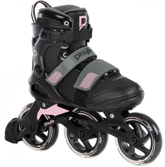 Playlife fitness gt 110 inline skates 80a zwart roze maat 41