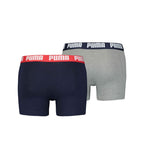 Puma Basic Boxershort Heren (Pack of 2) Grijs Blauw maat S
