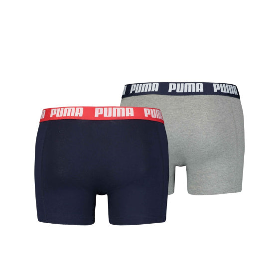 Puma Basic Boxershort Heren (Pack of 2) Grijs Blauw maat S