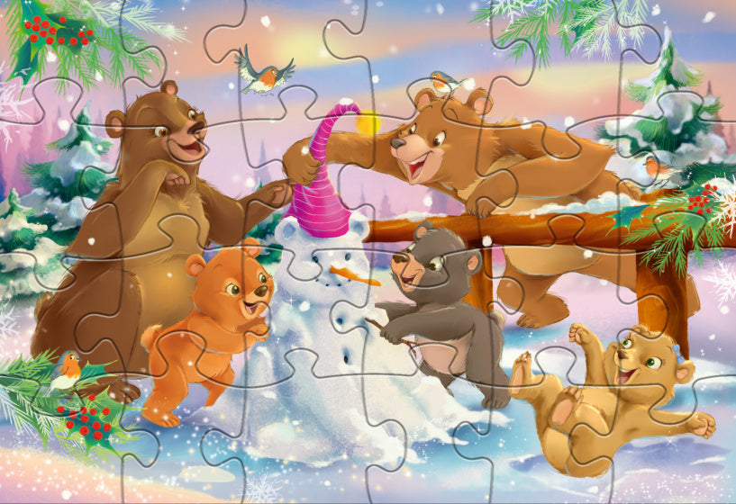 Rebo christmas bears - puzzel 2 x 24 st