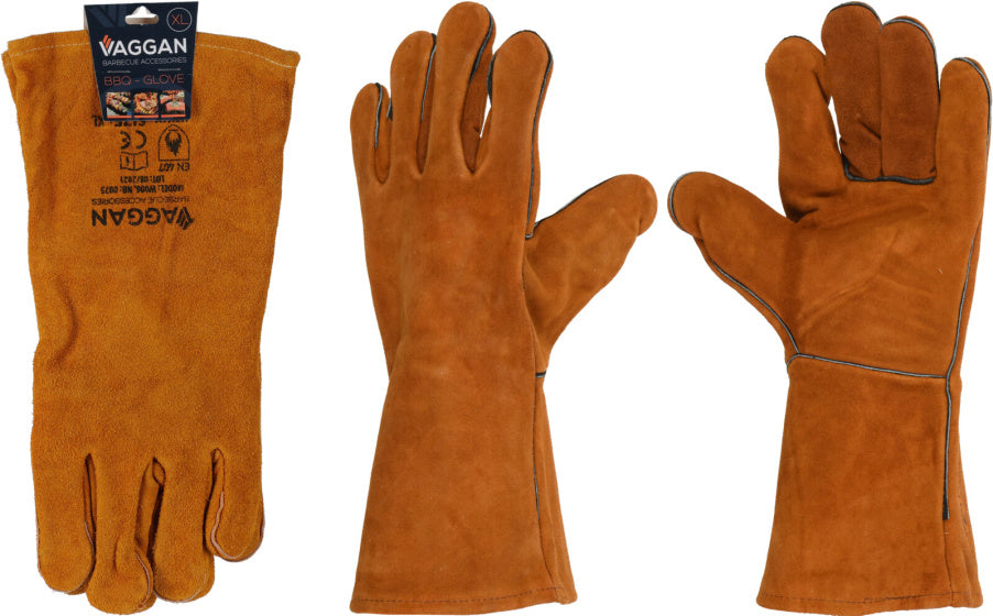 Vaggan BBQ Handschoenen Leer Bruin Maat 11 XL