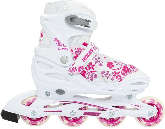 Roces Compy 8.0 inlineskates softboot meisjes wit roze maat 34-37