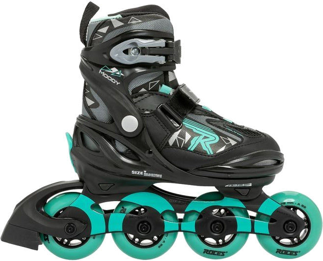 Roces Inline skates Moody Tif 82A zwart aqua maat 30-35