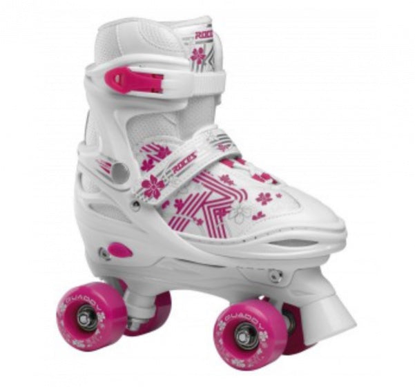 Roces Quaddy 3.0 Rolschaatsen Meisjes Wit Roze Maat 26-29