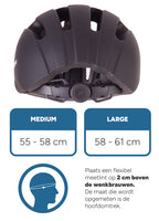 Rucanor city flow fietshelm e-bike verstelbaar zwart maat 58-61 cm (l)