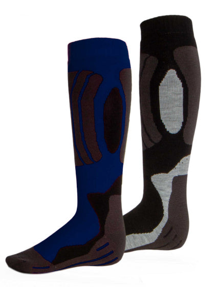 Rucanor Svindal skisokken 2-pack unisex zwart blauw maat 35-38