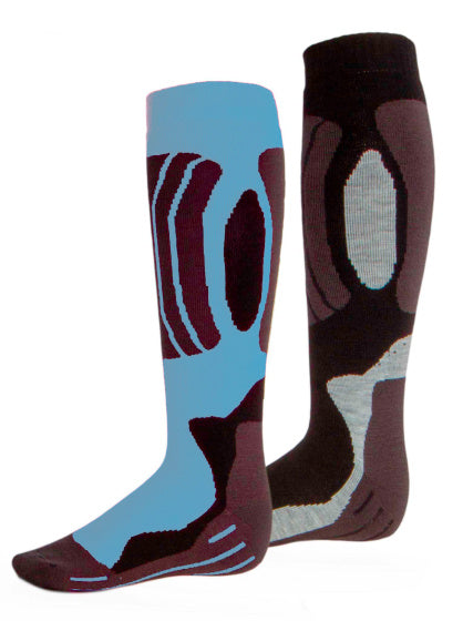 Rucanor Svindal skisokken 2-pack unisex zwart lichtblauw maat 43-46