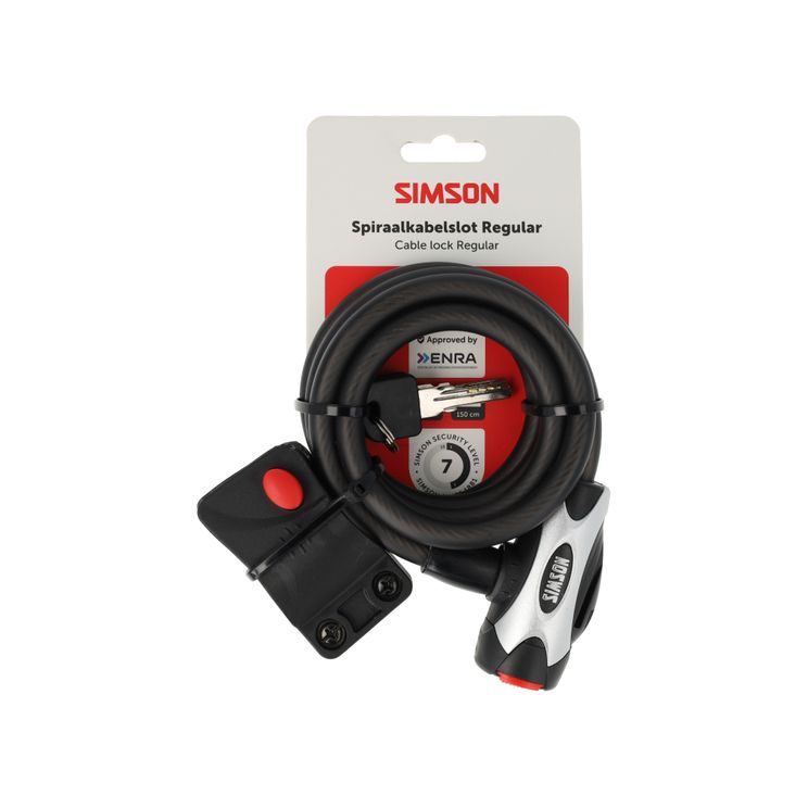 Simson - Spiraalkabelslot regular size xl - 10mm x 150cm