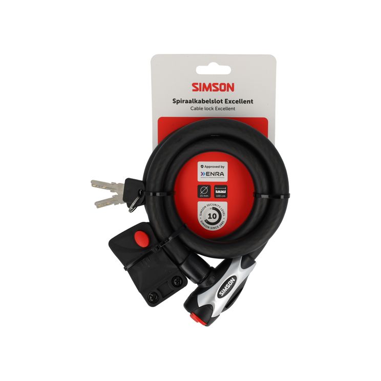 Simson - spiraalkabelslot excellent size l 15mm x 100cm