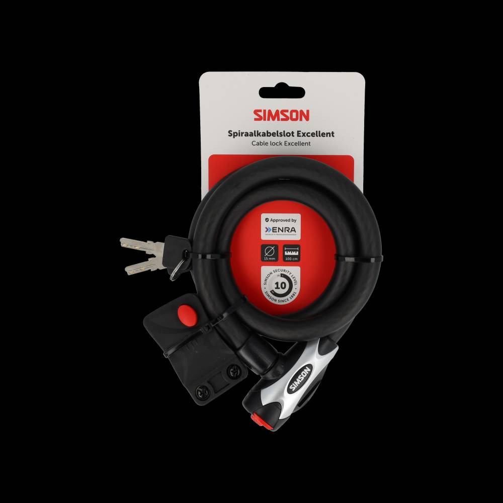 Simson - spiraalkabelslot excellent size l 15mm x 100cm