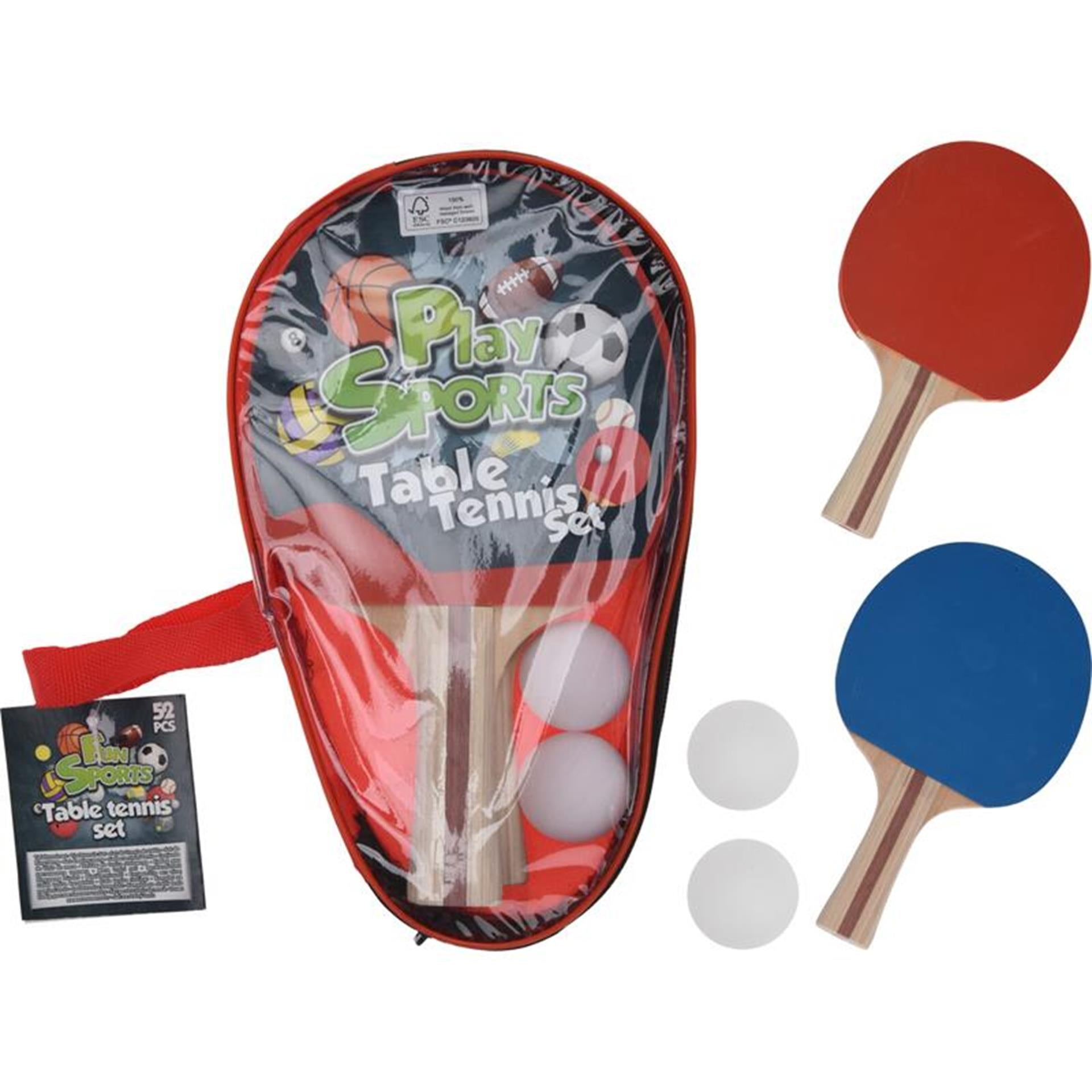 - Tafeltennisset met 2 Bats en 2 Ballen