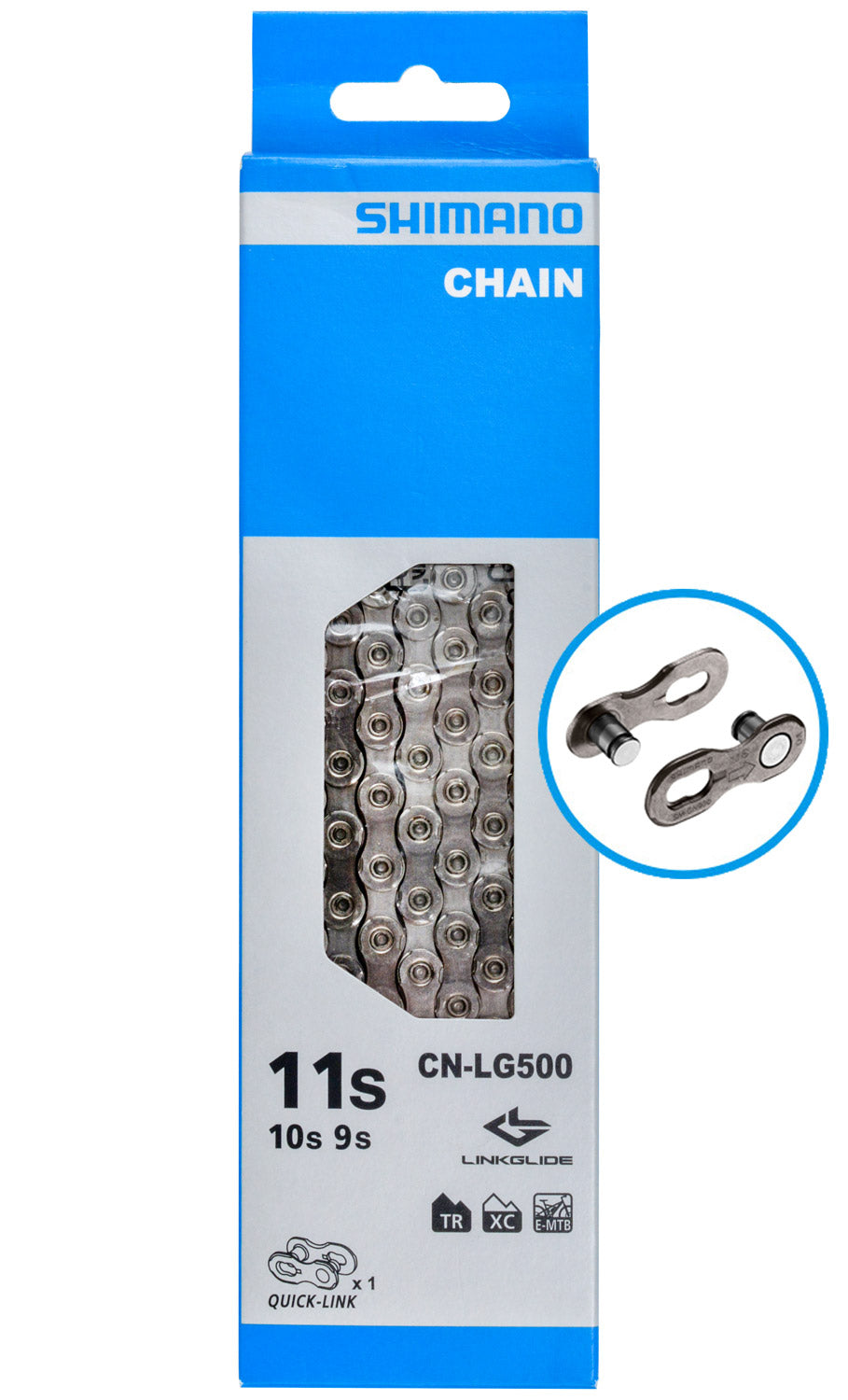 Shimano cn-lg500 linkglide 10 11-speed chain with quick-link