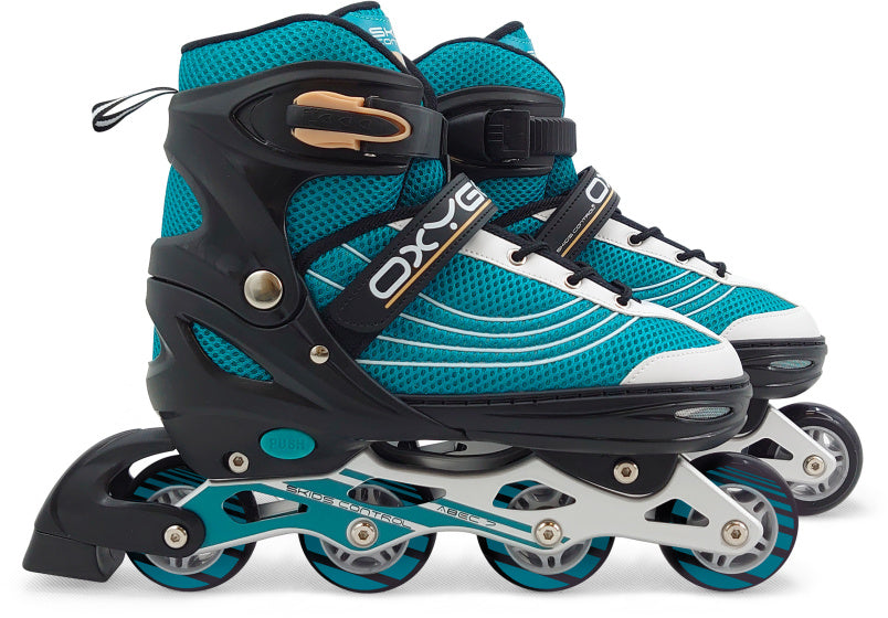 Skids control - Oxygen inline skates semi-softboot verstelbaar petrol maat 42-45