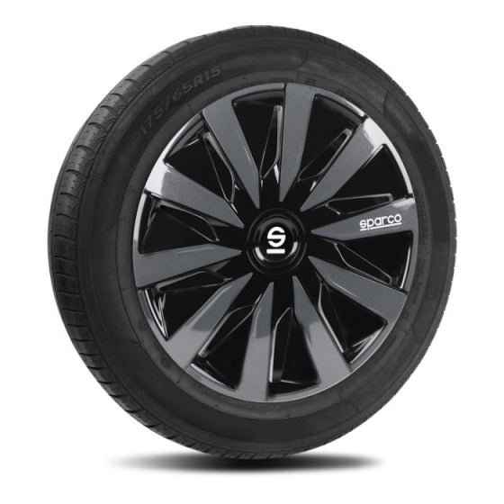 Sparco wieldoppen lazio - 14 inch - zwart grijs
