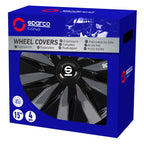 Sparco wieldoppen lazio - 14 inch - zwart grijs