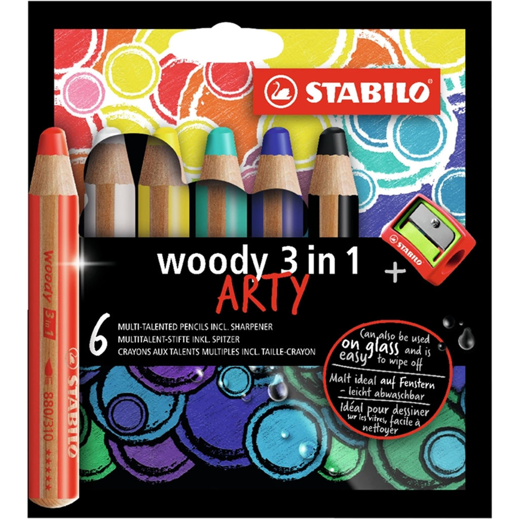 Stabilo - Stabilo woody 3 in 1 - multitalent potlood - set 6 stuks