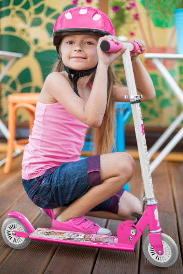 Mattel barbie 2-wiel kinderstep opvouwbaar voetrem roze