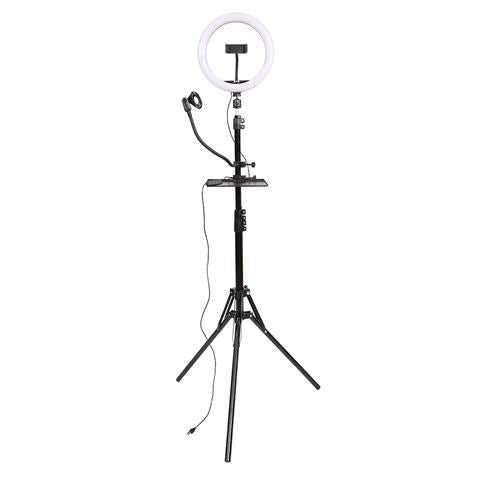 Studioking led vlog set sk-k190 met ringlamp en microfoonhouder