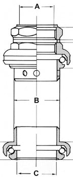 Tange seiki Balhoofd cartridge seiki aluminium 1 inch zwart