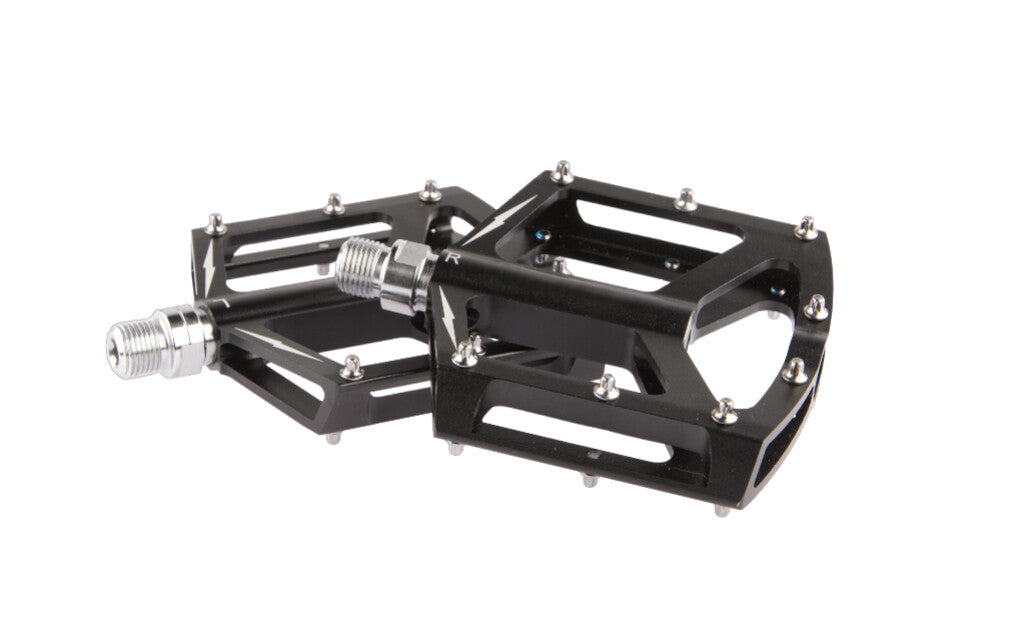 Pédales Tecora e BMX/descente/ATB plates avec broches de pédale noir