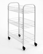 Metaltex tomado- siena keukentrolley met wielen 41x23x63 cm zilver