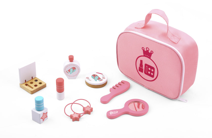 Tooky toy Houten Make-up Speelset Roze 11-delig