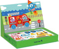 Tooky toy Educatief Houten Magneetbord Transport 80-delig