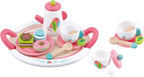 Tooky toy Houten Theeservies Wit Roze 19-delig