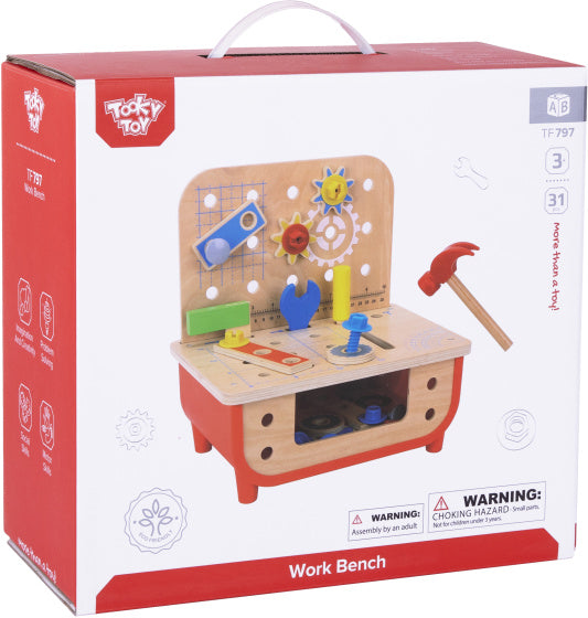 Tooky toy Educatieve Houten Speelgoed Werkbank 31-delig