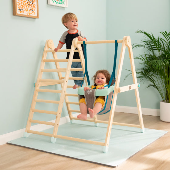 Tp toys Active-Tots Houten Klimrek met Schommel vanaf 6 Maanden