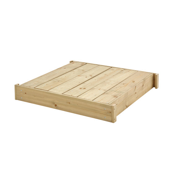 Tp toys Houten Zandbak met Deksel, Zitbankjes Bodemfolie