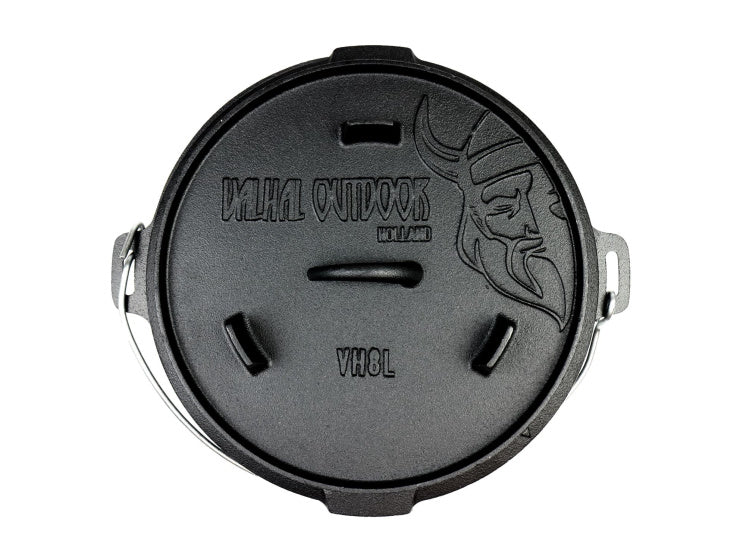 Valhal Dutch Oven Braadpan Gietijzer zonder pootjes 8 L