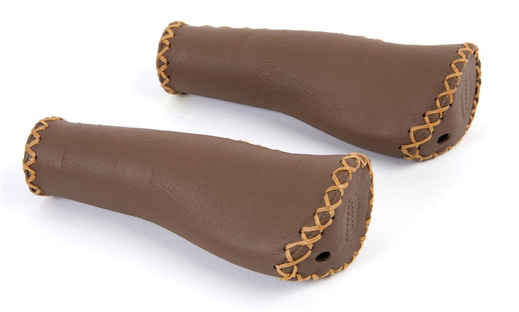 Grips de guidon velo ergo, 135/135 mm, brun foncé