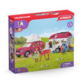 Schleich horse club speelfigurenset - avontuur met auto en paardentrailer - kinderspeelgoed voor jongens en meisjes - 5 tot 12 jaar - 18 onderdelen - 42535