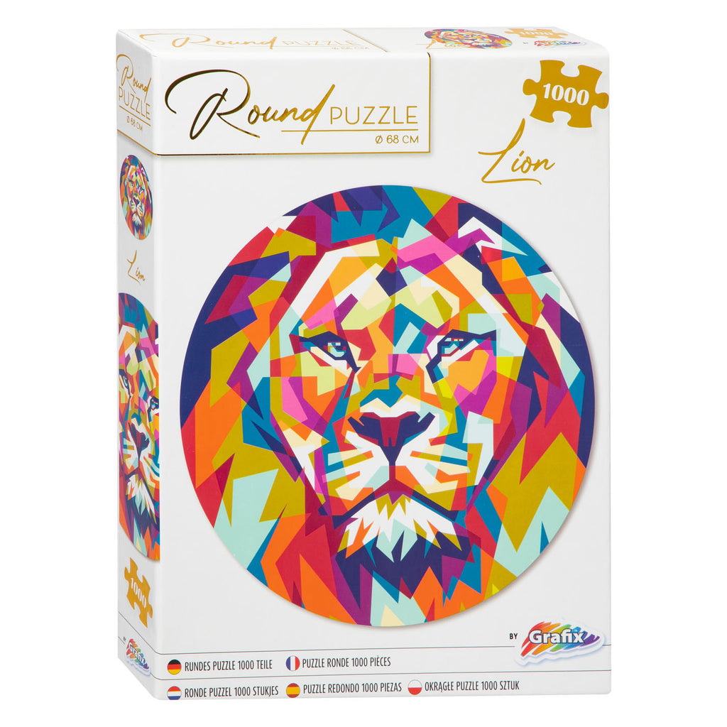 Grafix ronde puzzel leeuw 1000 stukjes