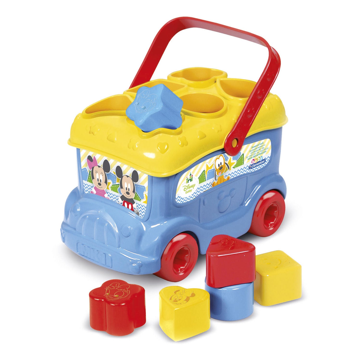 Clementoni baby – mickey mouse vormenbus – blokkendoos – babyspeelgoed – blokken voor baby vanaf 10 maanden