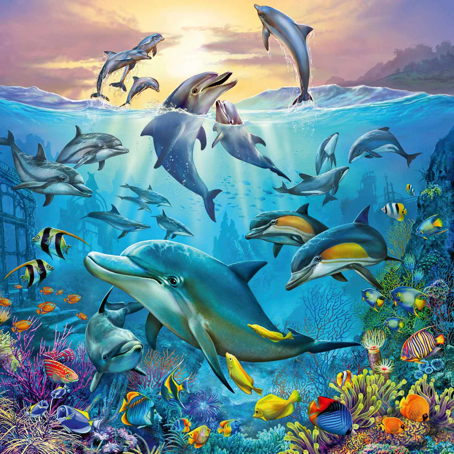 Ravensburger puzzel dieren in de oceaan - 3x49 stukjes - kinderpuzzel