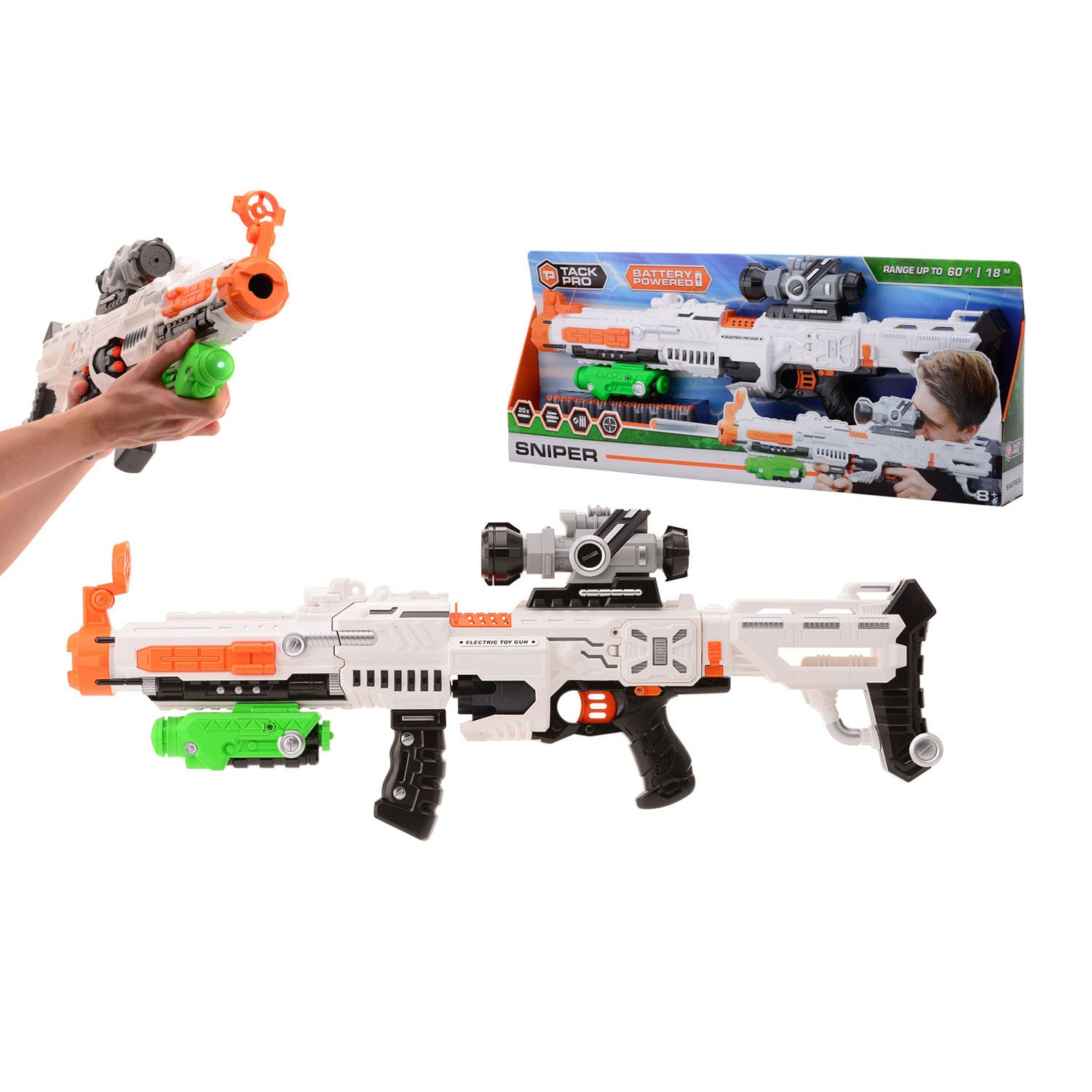 Tack pro shotgun pro sniper 7 foam 75 cm wit oranje