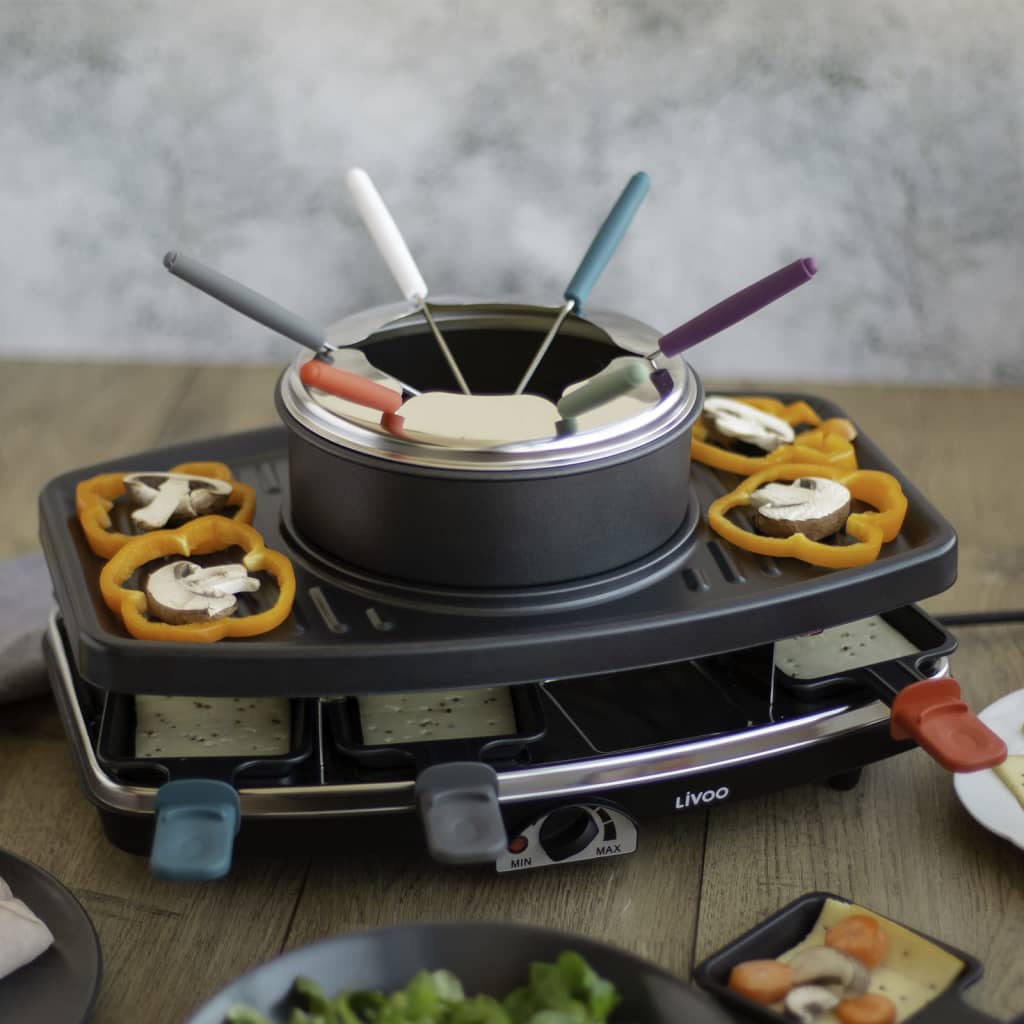 Livoo Livoo Gourmetstel, grillplaat en fondueset 3-in-1 8 personen 1100 W